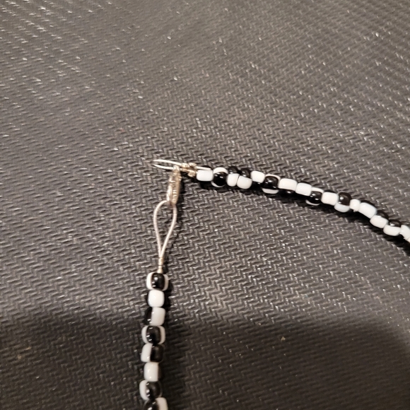 Red and Black Beaded Necklace with Poké Ball Pendant - Picture 5 of 5